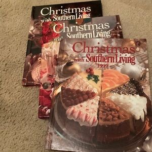 Set of 3 Christmas with Southern Living books 1997-1999